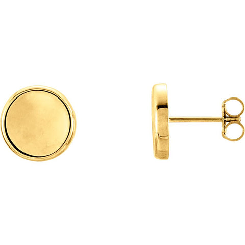 14k Yellow Gold Concave Earrings