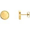 14K Yellow Gold Concave Earrings