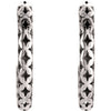 14k White Gold 19.5x4.5mm Pierced Style J-Hoop Earrings