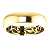 14k Yellow Gold 6mm Paisley Design Band Size 10.5