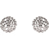 14k White Gold 8mm Textured Stud Earrings