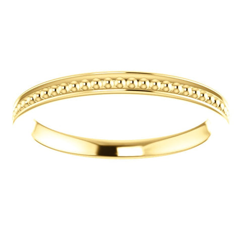 14k Yellow Gold Stackable Bead Ring Size 5