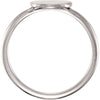 14k White Gold Cushion Engravable Ring , Size 7