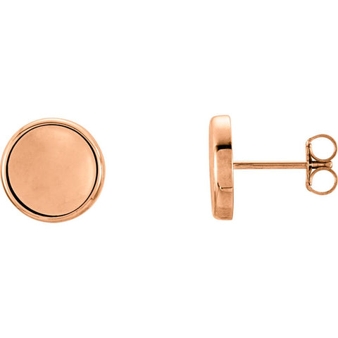 14k Rose Gold Concave Earrings