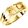 Religious Cross Duo Wedding Band Ring in 14k Yellow Gold ( Size 10 )