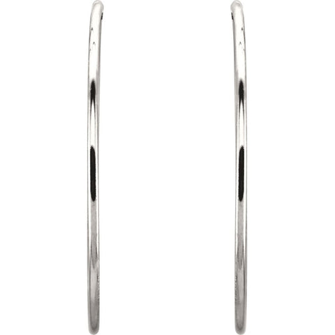 Sterling Silver 51mm Endless Hoop Tube Earrings