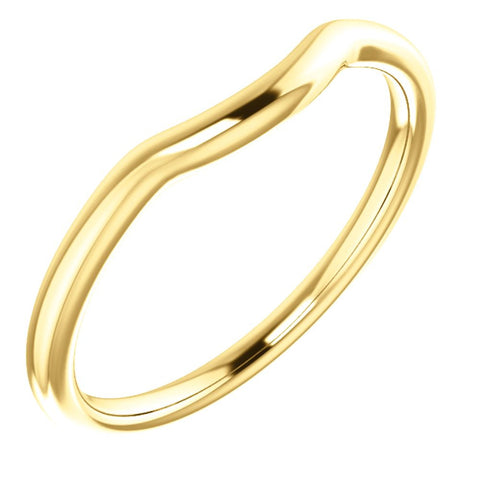 14k Yellow Gold Contour Band , Size 7