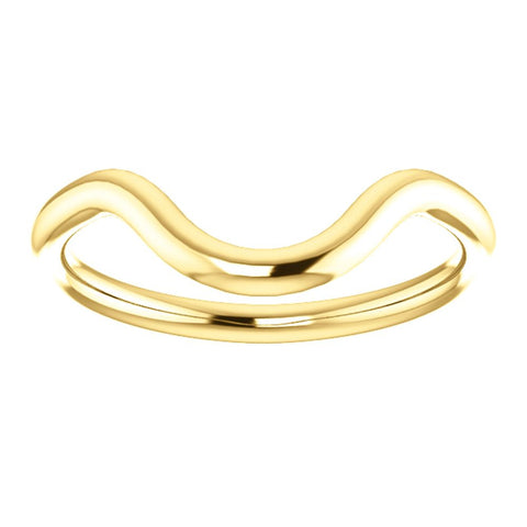 14k Yellow Gold Band for 9x7mm Oval Ring, Size 7