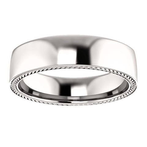 14k White Gold 6mm Band Size 11