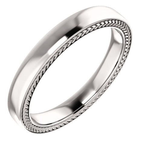 14k White Gold 3mm Band Size 7