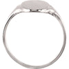 14k White Gold Oval Signet Ring, Size 6