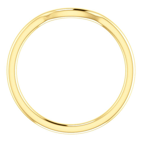 14k Yellow Gold Contour Band , Size 7