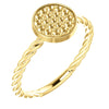 14k Yellow Gold Rope Cluster Ring Mounting, Size 7