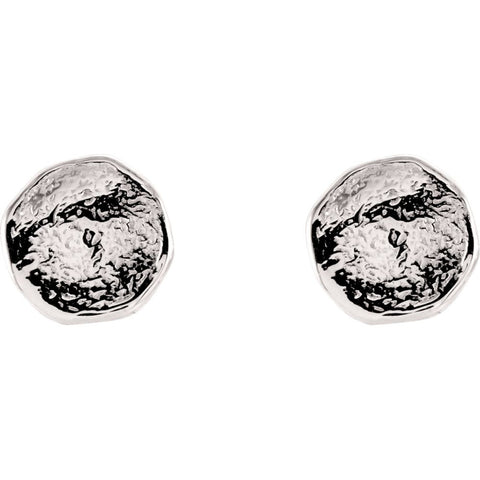 14k White Gold Textured Earrings