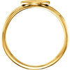 14k Yellow Gold Oval Engravable Ring , Size 7