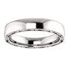 14k White Gold 4mm Sculptural-Inspired Relief Pattern Band Size 6