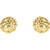 14k Yellow Gold 8mm Textured Stud Earrings