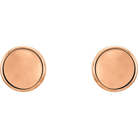 14k Rose Gold Concave Earrings