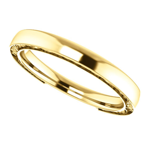 14k Yellow Gold 2.5mm Design Band , Size 7