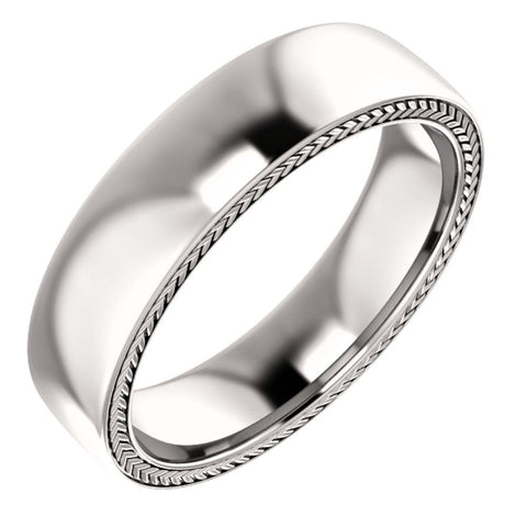 14k White Gold 6mm Band Size 11