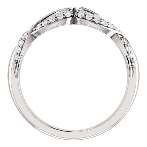 14k White Gold 1/4 CTW Diamond Anniversary Band, Size 7