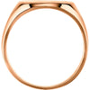 14k Rose Gold 5545 9x11mm Solid Oval Signet Ring, Size 7