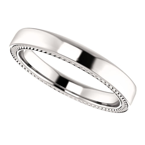 14k White Gold 3mm Band Size 7