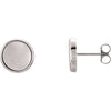 14K White Gold Concave Earrings