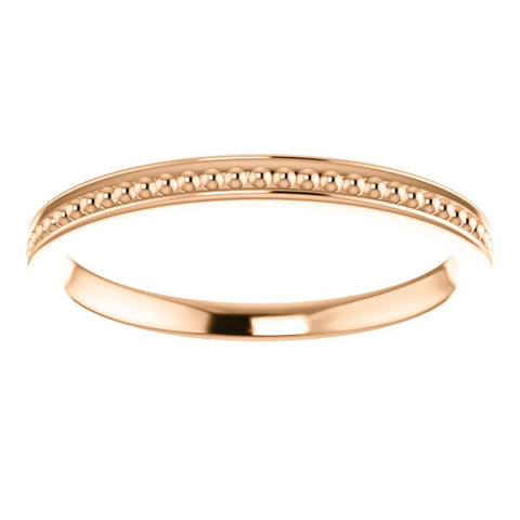 14k Rose Gold Stackable Bead Ring Size 7