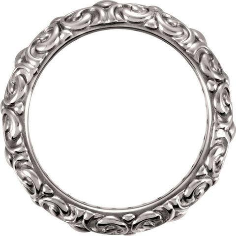 14k White Gold Sculptural-Inspired Ring, Size 7