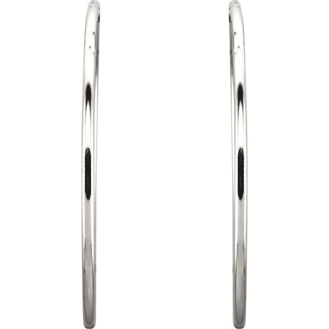 Sterling Silver 45mm Endless Hoop Tube Earrings