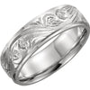 Platinum 6mm Hand-Engraved Band Size 11