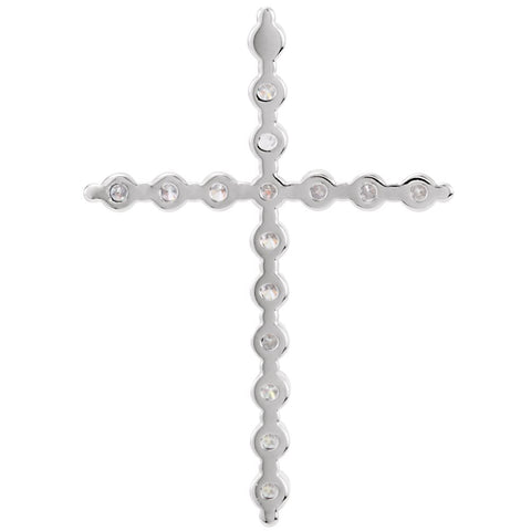 14k White Gold 3/4 CTW Diamond Cross Pendant