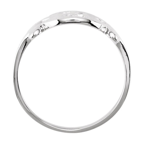 14k White Gold Initial Rings, Size 6