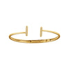 14k Yellow Gold 1/6 ctw. Diamond Bar Hinged Cuff 6 3/4-inch Bracelet