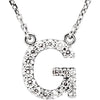 14K White Gold Letter "G" 1/6 CTW Diamond 16-Inch Necklace