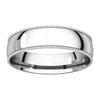 Sterling Silver 5mm Light Comfort Fit Milgrain Band , Size 12