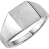 14k White Gold Signet Ring for Men, Size 11