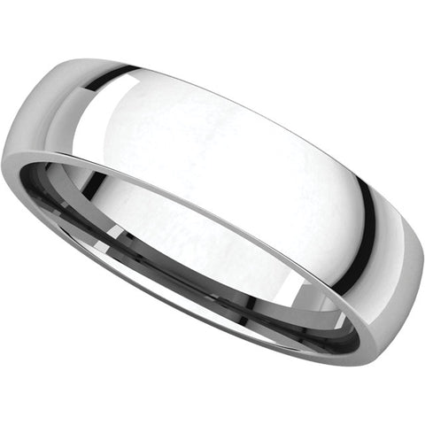 10k White Gold 5mm Light Comfort Fit Band, Size 7