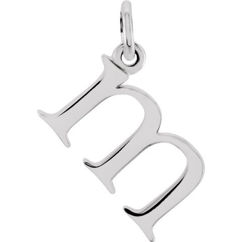 14k White Gold "m" Lowercase Initial Pendant