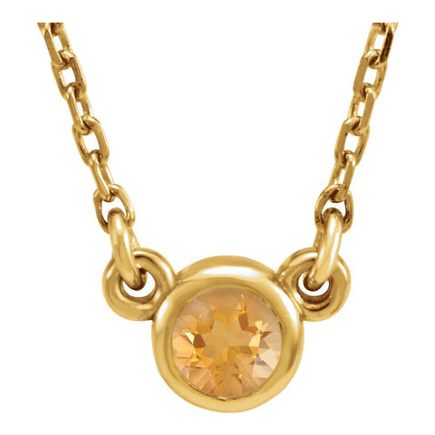 14k Yellow Gold Citrine 16" Necklace