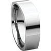 10k White Gold 6mm Square Comfort Fit Band, Size 10