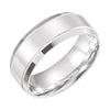 10k White Gold 8mm Lightweight Beveled Comfort-Fit Wedding Band for Men, Size 10