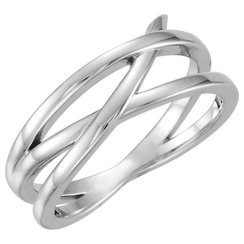 Sterling Silver Criss-Cross Ring, Size 7