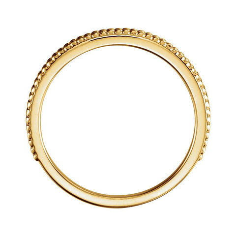 14k Yellow Gold Stackable Bead Ring, Size 7