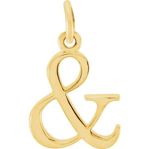 14k Yellow Gold "&" Lowercase Initial Pendant