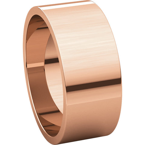 10k Rose Gold 8mm Flat Band, Size 7