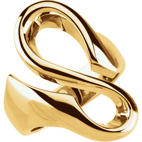 14k Yellow Gold Freeform Ring , Size 6