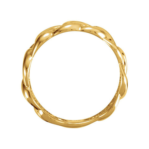 14k Yellow Gold 9.5mm Link Design Band, Size 6