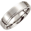 Dura Cobalt Wedding Band Ring with Satin Finish and Ridges (Size 11.5 )